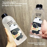 Cute Bear Bottle – Frosted Water Bottle with Straw & Direct Drink Lid – 1000ML