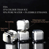 6 Grid Steel Ice Cubes With Clip, Quick Frozen Iced Square Chilling Stone, Reusable Chilling Ice Cubes, Rust-proof Ice Tartar, Multipurpose Kitchen Ice Cube With Tong
