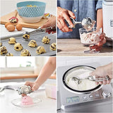 Steel Ice Cream Scoop Spoon, Stainless Steel Ice Cream Digger, Non Stick Ice Ball Maker, Dual Purpose Cream Dipper, Multifunctional Ice Cream Scoops Stack, Ice Cream Scooper With Trigger, Scoop Spoon For Ice Cream Fruit Cookie