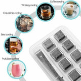 6 Grid Steel Ice Cubes With Clip, Quick Frozen Iced Square Chilling Stone, Reusable Chilling Ice Cubes, Rust-proof Ice Tartar, Multipurpose Kitchen Ice Cube With Tong