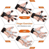 Finger Gripper, 6 Resistant Finger Exerciser, Patients Hand Recovery Physical Tools, Guitar Finger Strengthener, Silicone Gripster Grip, Finger Stretcher Hand Grip, Finger Sleeve for Guitar, Hand Therapy and Training Device