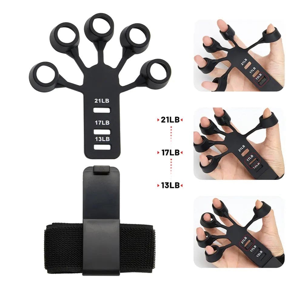Finger Gripper, 6 Resistant Finger Exerciser, Patients Hand Recovery Physical Tools, Guitar Finger Strengthener, Silicone Gripster Grip, Finger Stretcher Hand Grip, Finger Sleeve for Guitar, Hand Therapy and Training Device