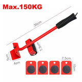 Set Of 5 Heavy Duty Furniture Lifter Transport Tool Set, Heavy Furniture Moving Tool Set, Flexible Mover Sliders Kit, Moving Roller Kit