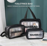 Transparent Waterproof PVC Travel Cosmetic Washbag Set – 3-Pack