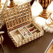 Cab Lock Crystal Jewellery Box, Portable Rectangular Crystal Jewellery Organizer, Desk Topper Decor Jewellery Display Case, Crystal Hollow Jewellery Holder, Nordic Personalized Jewellery Box