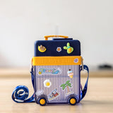 Briefcase Travel Cup, 450ml Plastic Water Cup with Straw Briefcase Shape Kids Water Bottle, Portable Drinking Cup for Girls Boys School, Easy to Carry Sports Bottles for Girls and Boys