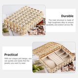 Cab Lock Crystal Jewellery Box, Portable Rectangular Crystal Jewellery Organizer, Desk Topper Decor Jewellery Display Case, Crystal Hollow Jewellery Holder, Nordic Personalized Jewellery Box