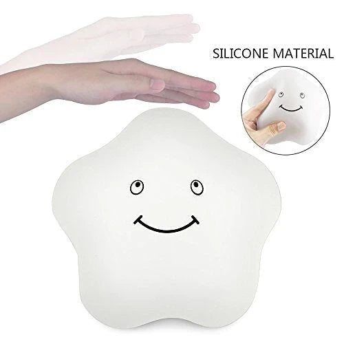 Smiling Baby Night Light, Colorful Slap Light, Silicon Star LED Lamp, Multicolor Silicon Touch Sensor Tap Light, Baby Kids Bedside Night Light, Rechargeable Soft Silicone Star LED Lamp Light
