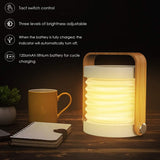 4 In 1 Foldable Table Lamp, Touch Dimmable LED Portable Lantern Light, Rechargeable Camping Lantern Night Light, Wooden Handle Telescopic Lantern Light, Touch Control Dimmable 3 Level Night Light