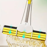 Foamic Sponge Squeezy Mop, Double Roller Sponge Foam Mop, Telescopic Folding Type Mop, Floor Cleaning Squeeze Mop, Telescopic Handle Squeegee Absorber Sponge, Home Floor Kitchen Living Room Bathroom Cleaning Tools