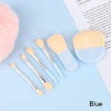 Set Of 4 Candy Makeup Brush Set, Portable Traveling Makeup Brush Set, Beauty Foundation Eye Shadow Tool Makeup Brush Set, Cosmetic Brushes Kit with PVC Case