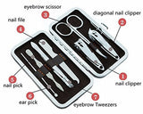 7 In 1 Manicure Kit, Carbon Steel Professional Pedicure Kit, Nail Scissors Grooming Kit with Leather Travel Case, Men Women Manicure Pedicure Kit, Nail Care Tool For Home Use