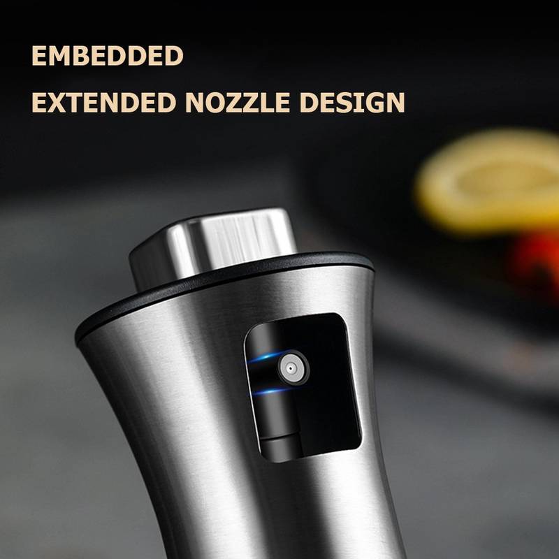 Oil Spray Pot, 200ml Cooking Oil Bottle, Stainless Steel Pump Oil Dispenser, BBQ Cookware Tool,  Leak Proof Bottles with Non Slip Handle, Automatic Cap and Stopper for Kitchen Cooking