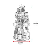 3 Layer Acrylic Blossom Makeup Organizer, Transparent 360 Rotating Cosmetic Holder, Multifunctional Cosmetic Jewellery Storage Bracket, Cosmetic Storage Countertop Organizer, Crystal Makeup Display Stand
