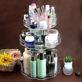 3 Layer Acrylic Blossom Makeup Organizer, Transparent 360 Rotating Cosmetic Holder, Multifunctional Cosmetic Jewellery Storage Bracket, Cosmetic Storage Countertop Organizer, Crystal Makeup Display Stand