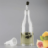 Acrylic Kitchen Oil Bottle, Oil Condiment Bottle With Metal Nozzle, Vinegar And Oil Dispenser, Transparent Oil Pouring Bottle, 800ml Kitchen Oil Dispenser Funnel Bottle, Oil Dispenser For Kitchen and Barbecue Party, Pouring Oil Bottle