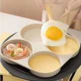 Four Round Egg Pan, Multi Pancake Pan, 4 Cavity Breakfast Omelet Pot, Non-Stick Frying Pan