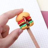 Burger Fries Pencil Sharpener, Cute Hand Mechanical Pencil Cutter, Mini Funny Expression Pencil Sharpener, Fancy Portable Pencil Sharpener