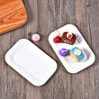 Set Of 20 Rectangular Paper Plates, Disposable Paper Trays, White Disposable Paper Bowl, For Event and Party Supplies