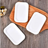 Set Of 20 Rectangular Paper Plates, Disposable Paper Trays, White Disposable Paper Bowl, For Event and Party Supplies