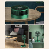 Foldable Table Fan with Adjustable Height & Phone Holder - Rechargeable Desktop Fan