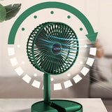Foldable Table Fan with Adjustable Height & Phone Holder - Rechargeable Desktop Fan