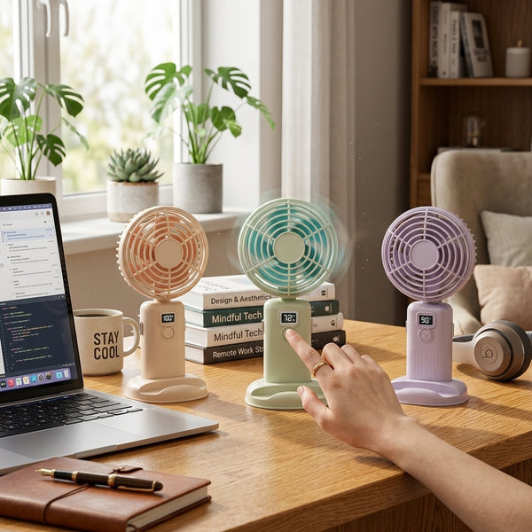 Digital Hand Fan FY-090 Portable Silent Mini Fan