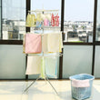 3 Tier Horse Drying Rack, Collapsible Clothes Drying Rack, Foldable Standing Laundry Stand, 360 Rotatable Tripod Airer For Clothes, Stainless Steel Frame Clothing Drying Rack, Balcony Laundry Hanger Organizer,  Indoor Outdoor Garment Aire Stand