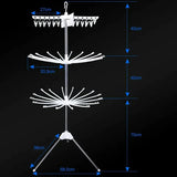 3 Tier Horse Drying Rack, Collapsible Clothes Drying Rack, Foldable Standing Laundry Stand, 360 Rotatable Tripod Airer For Clothes, Stainless Steel Frame Clothing Drying Rack, Balcony Laundry Hanger Organizer,  Indoor Outdoor Garment Aire Stand