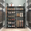 Multifunctional Storage Organizer, Standing Shoe Tower Racks, Cupboard Space Saving Shoe Stand, 7 Tier Shoe Rack for Entryway, Metal Shoe Organizer for Entryway Closet, Stackable Shoe Boots Storage Cabinet With Hooks