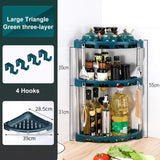 Kitchen Corner Storage Rack, Stainless Steel Kitchen Corner Shelf, Multi Layer Condiment Triangle Storage Rack, Household Triangular Shelf, Multifunctional Metal Storage Shelf