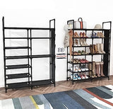 Multifunctional Storage Organizer, Standing Shoe Tower Racks, Cupboard Space Saving Shoe Stand, 7 Tier Shoe Rack for Entryway, Metal Shoe Organizer for Entryway Closet, Stackable Shoe Boots Storage Cabinet With Hooks