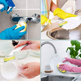 Replaceable Cleaning Brush, Kitchen Liquid Dispenser Dish Scrubber, 3 in1 Long Handle Cleaning Sponge, Removable Brush Head Sponge, Replacement Head Dishwashing Sponge, Heavy Duty Dish Wand for Kitchen, Sink, Bathroom