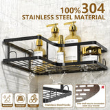 Set Of 5 Mesh Shower Shelves, Multipurpose Wall Storage Racks, Stainless Steel Bathroom Corner Baskets, Shower Basket for Hanging, Shampoo, Shower Gel, Soap Holder