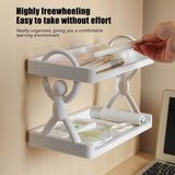 Simple Man Storage Shelf, Multipurpose Storage Wall Rack, 2 Layer Organization Shelf Rack, Bathroom Kitchen Guard Rail Shelf, Wall Mounted Storage Rack, Versatile Multilayer Floating Rack