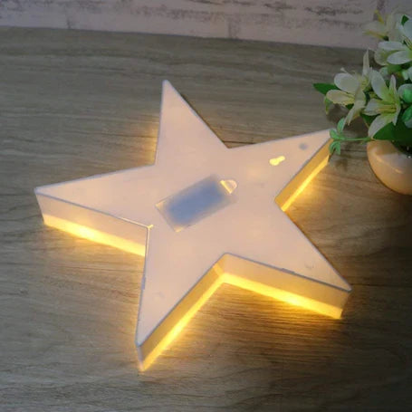 Star Shape Led Marque Lights, Ceramic Star Shape Light, Home Decor Night Light Lamp, Star Sign Wall Light