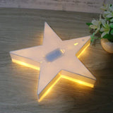 Star Shape Led Marque Lights, Ceramic Star Shape Light, Home Decor Night Light Lamp, Star Sign Wall Light