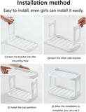 Plastic Desk Shelf, Multifunctional Double Layer Shelve, Multipurpose Kitchen Bathroom Standing Slim Rack, Vertical  Bathroom Countertop Organizer, Countertop Corner Storage Rack