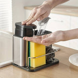 Kitchen Sink Cutlery Holder, Stainless Steel Flatware Organizer, Kitchen Utensils Cutlery Caddy Counter, Multifunctional Kitchen Sink Washing Sponge Storage Rack, Chopstick Cage with Water Outlet Tray