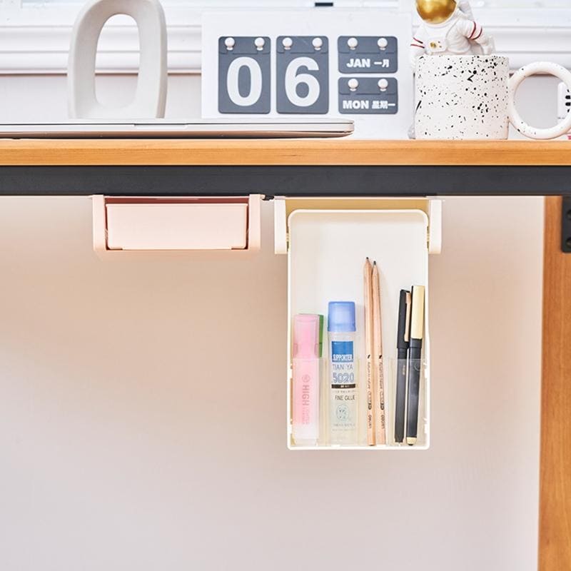 Hidden Drawer Organizer, Under Desk Drawer Storage Organizer, Under Desk Self Adhesive Hidden Drawer, Hanging Hidden Pen Box, Hidden Drawer Key Storage Box, Under Desk Student Office Stationery Box,