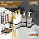 Set Of 5 Mesh Shower Shelves, Multipurpose Wall Storage Racks, Stainless Steel Bathroom Corner Baskets, Shower Basket for Hanging, Shampoo, Shower Gel, Soap Holder
