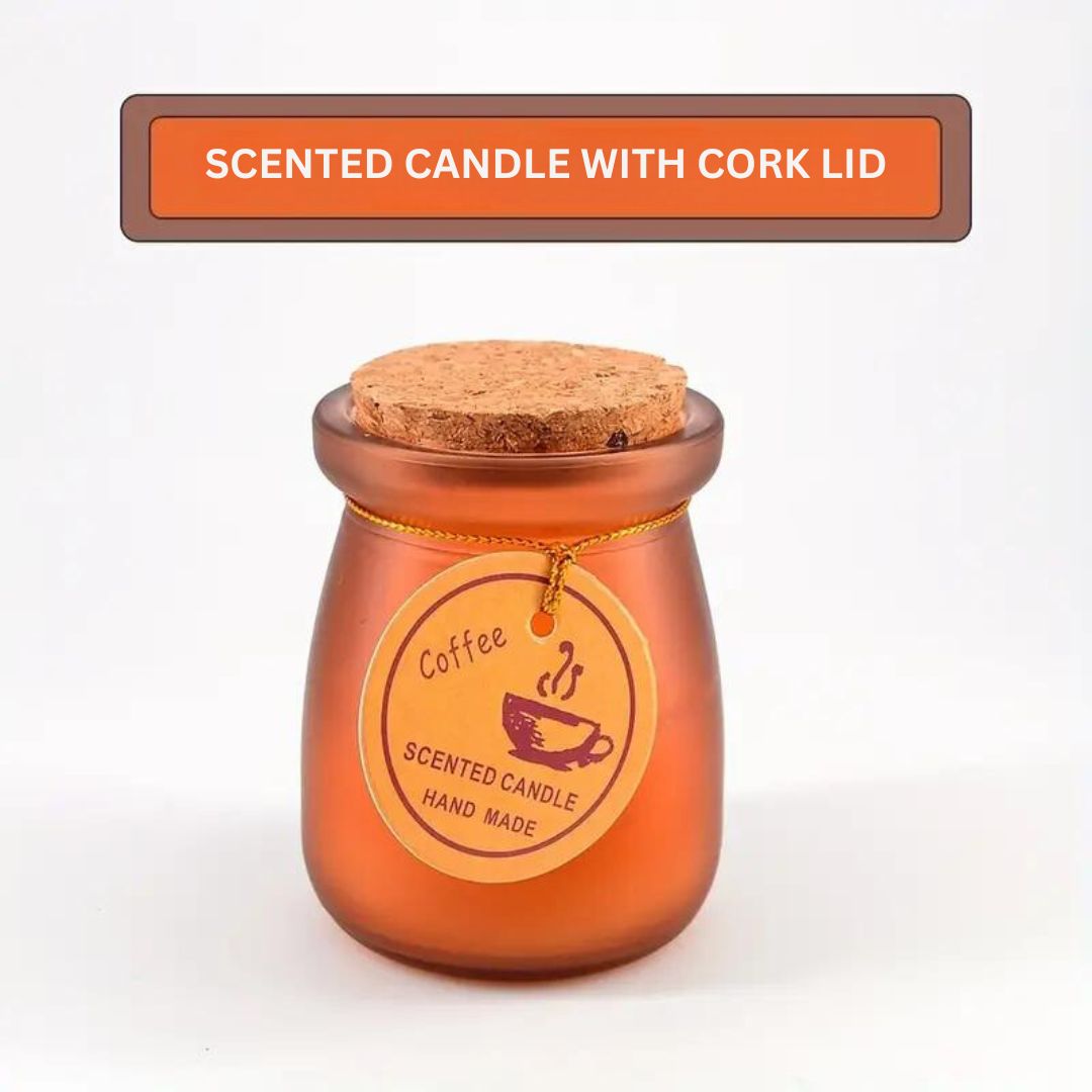 Cork Lid Natural Scented Candles In Frosted Jars