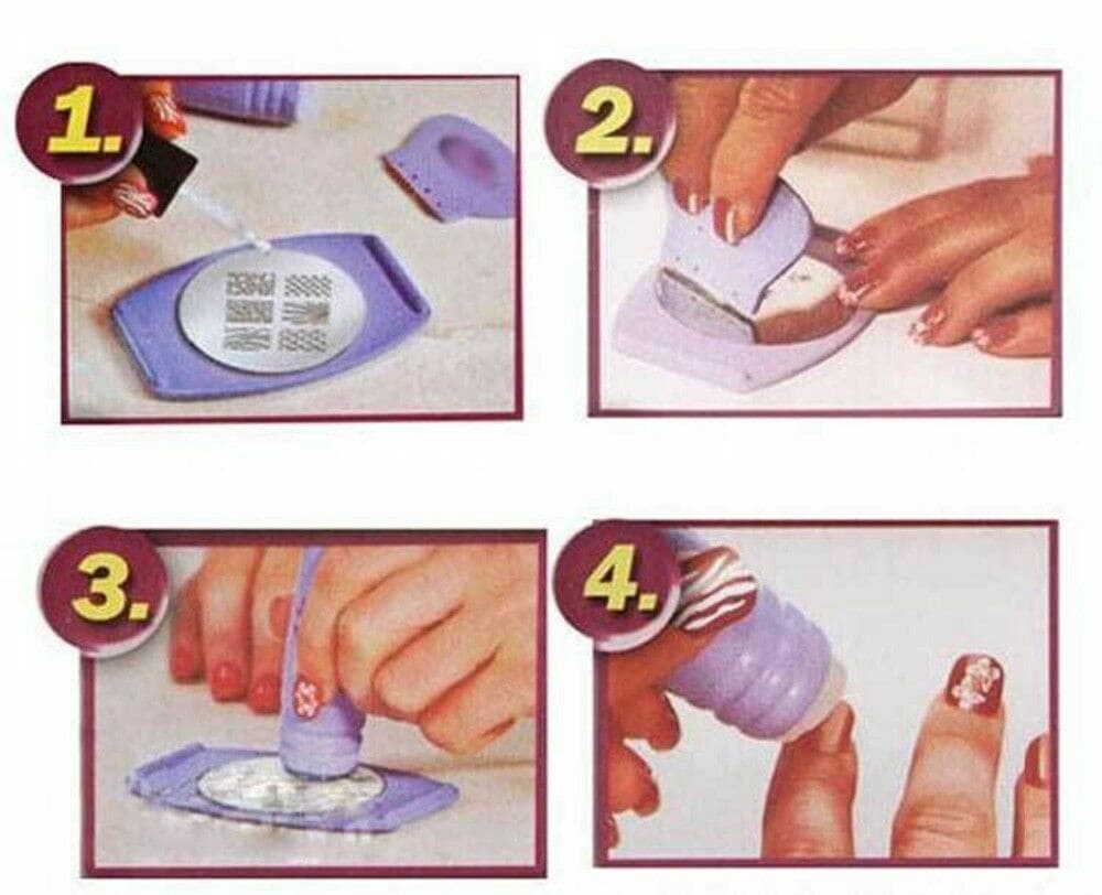Saloon Express Nail Art Stamping Kit, Professional Nail Polish Art Kit, Decals Nail Paint Stamp