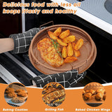 Set Of 2 Pcs Air Fryer Tray, Double Non Stick Crisper Tray, Multifunction Roasting Frying Basket, Heat Resistance Oven Grill Pan Basket, Cooling Grill Pan Plate With Handles