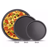 Set of 3 Non-Stick Pizza Pan, Round Pizza Pan Deep Dish Tray, Carbon Steel Non Stick Mold Baking Tool