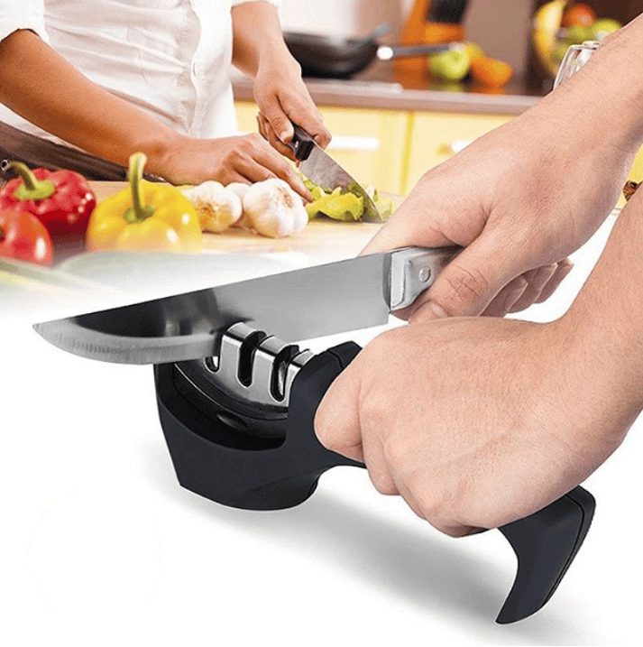 Knife Sharpener for Kitchen Knifes, Steel Stage Knife Sharpening Kit, Manual Sharpening Tool