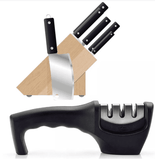 Knife Sharpener for Kitchen Knifes, Steel Stage Knife Sharpening Kit, Manual Sharpening Tool
