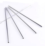 Set Of 4 Stainless Steel Straws With Cleaning Brush, Reusable And Environment Friendly Straw Set