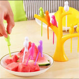 Tree Bird Fruit Picks, Tableware Multiple Use Snack Cake Dessert Toothpicks, Cute Cartoon Fruit Toothpicks For Kids