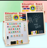 Wooden Montessori Educational Magnetic Blackboard , Multipurpose Educational Learning Board, Double-sided Magnetic Wooden Writing Blackboard